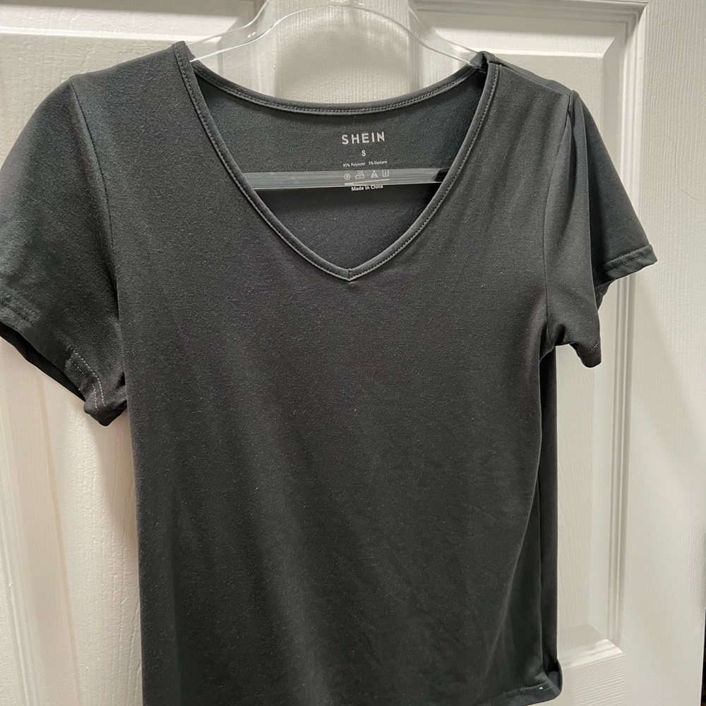 SHEIN Black V-Neck Women's Top
